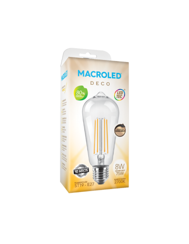 Macroled Dbfst19-8ww E27 St64/gold...